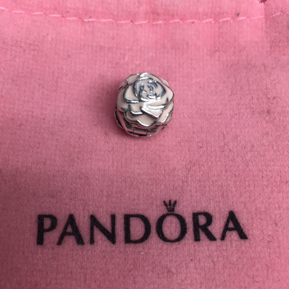 Authentic Pandora Pink Enamel Rose Clip
